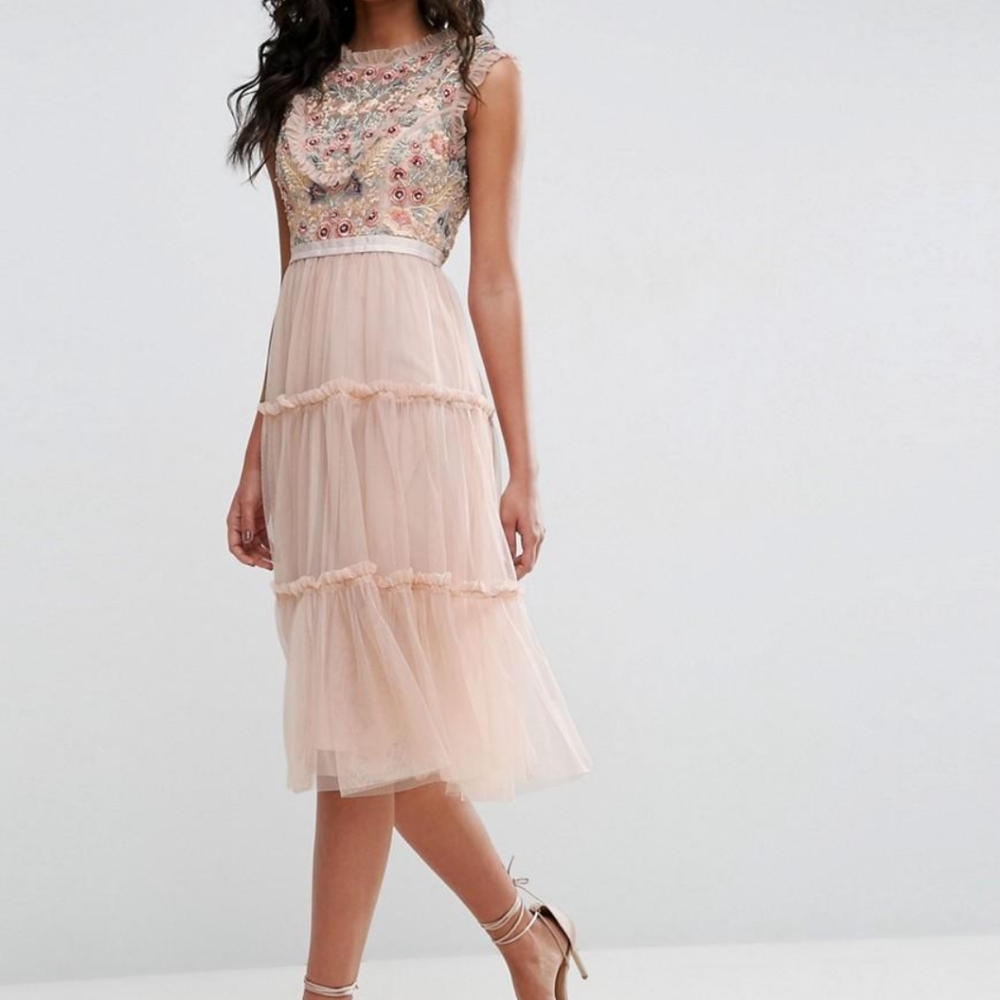NWT BHLDN Needle & Thread Tulle Cocktail Dress